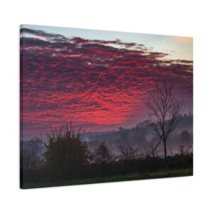 Mystical Foggy Sunrise Canvas Print – Nature Landscape Wall Art by RightBe