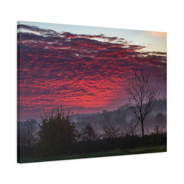 Mystical Foggy Sunrise Canvas Print – Nature Landscape Wall Art by RightBe