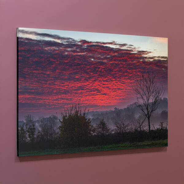 Mystical Foggy Sunrise Canvas Print – Nature Landscape Wall Art by RightBe - Image 3