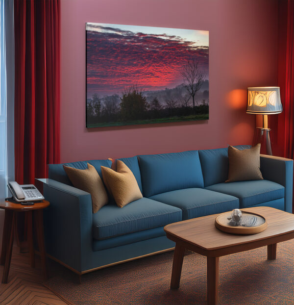 Mystical Foggy Sunrise Canvas Print – Nature Landscape Wall Art by RightBe - Image 2